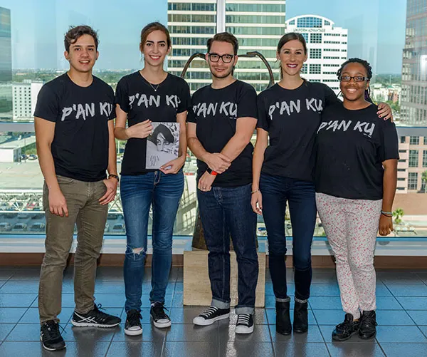 P'an Ku magazine students posing