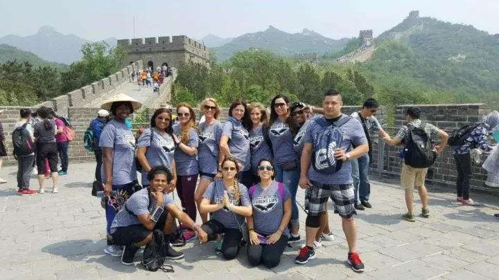 Broward College students and faculty on the Great Wall of China
