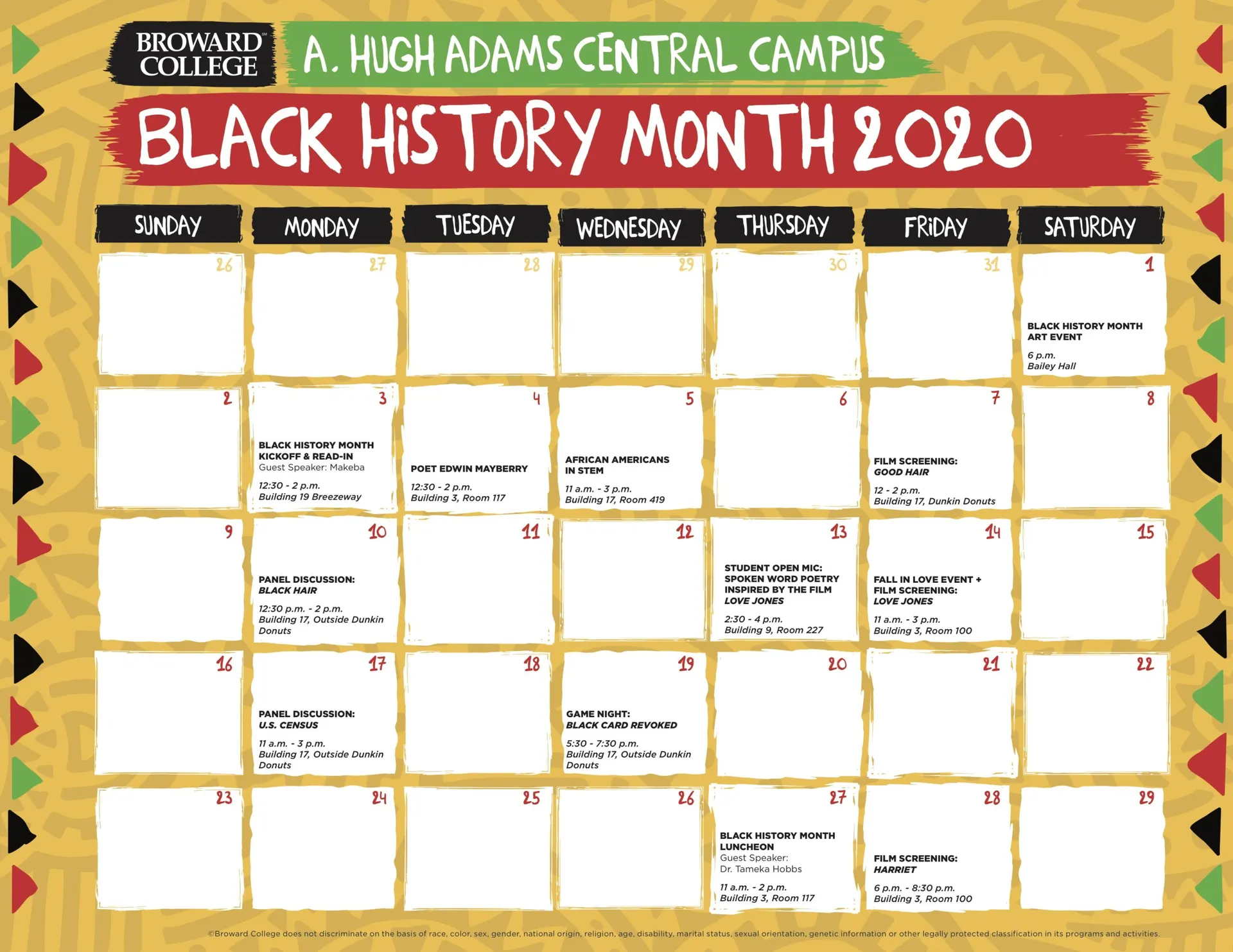 Central campus calendar